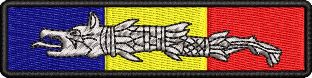 Patch-uri militare  / EMBLEMA CAP DACIC TRICOLOR 1